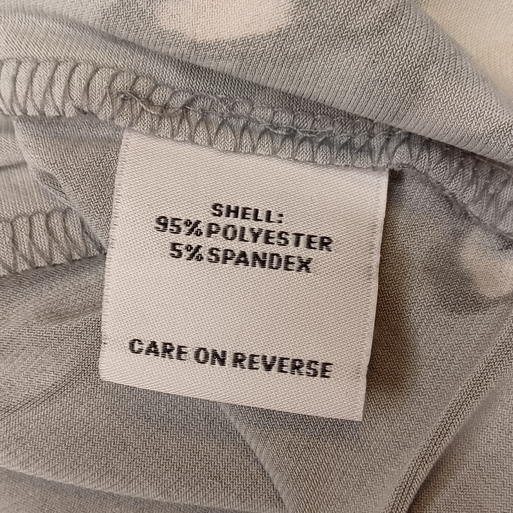 Calvin Klein Floral Knit Ruffle Pleated Long Sleeve Blouse Women's Sz Lg Gray - Picture 7 of 12